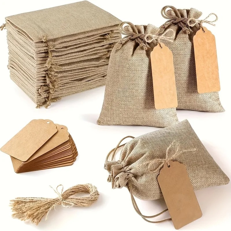 Linen Bag Bulk - Paquete de 21/51 Bolsas de Lino,