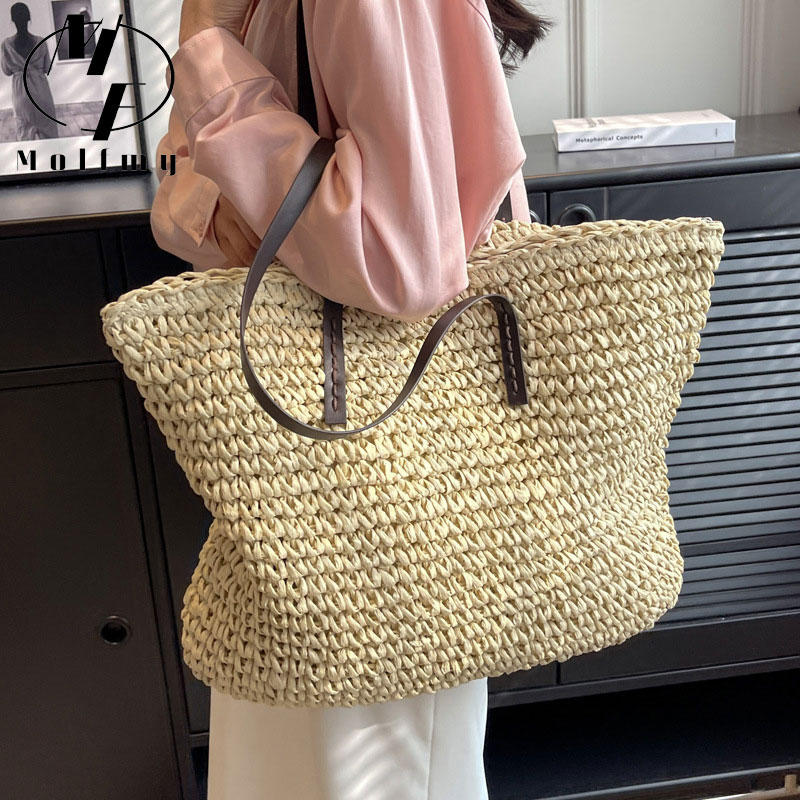Bolsos de mano tejidos de paja - Linen Bag Bulk reseña y precio